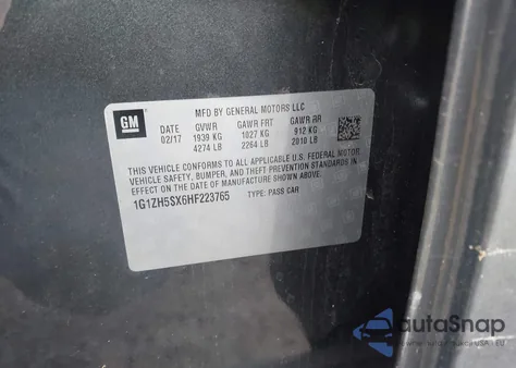 2017 Chevrolet Malibu Premier из США, поврежденный, VIN 1G1ZH5SX6HF223765